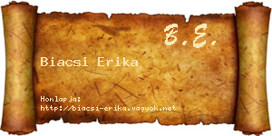 Biacsi Erika névjegykártya