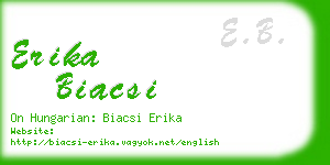 erika biacsi business card